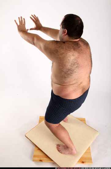 Man Adult Chubby White Neutral Moving poses Underwear