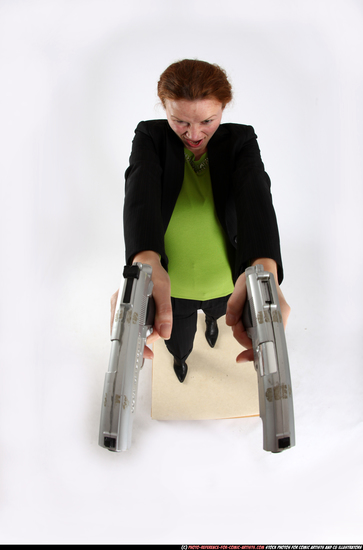 Woman Adult Average White Fighting with gun Standing poses Business