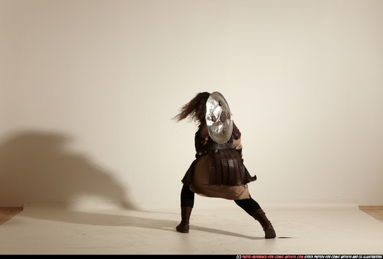 Man Adult Chubby White Fighting with sword Moving poses Army