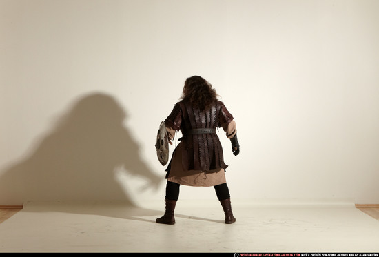 Man Adult Chubby White Fighting with sword Moving poses Army