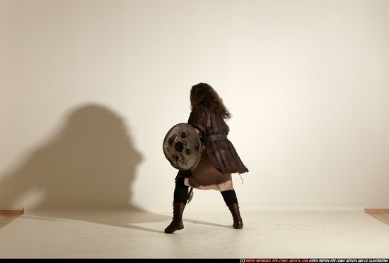 Man Adult Chubby White Fighting with sword Moving poses Army