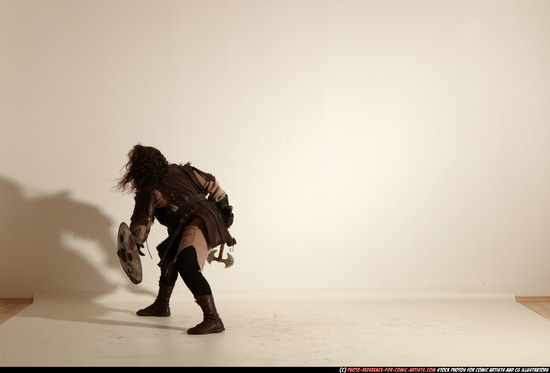 Man Adult Chubby White Fighting with sword Moving poses Army