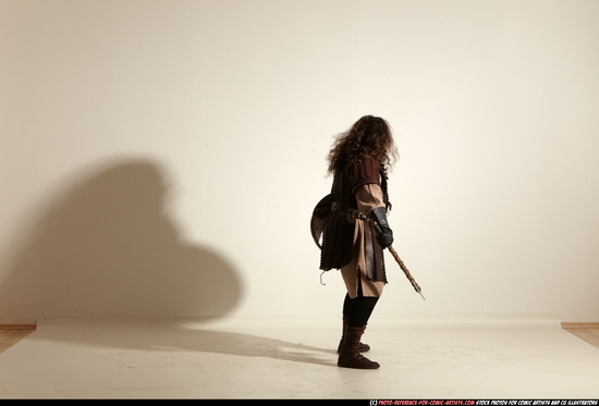 Man Adult Chubby White Fighting with sword Moving poses Army