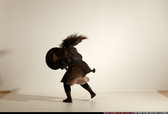 Man Adult Chubby White Fighting with hammer Moving poses Army