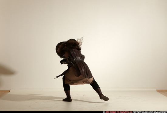 Man Adult Chubby White Fighting with hammer Moving poses Army