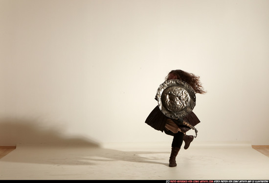 Man Adult Chubby White Fighting with hammer Moving poses Army