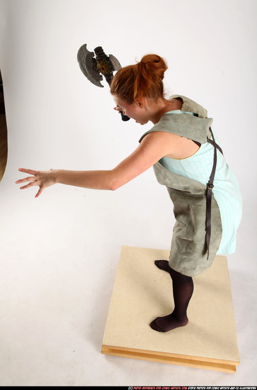 Woman Adult Average White Fighting with sword Standing poses Army