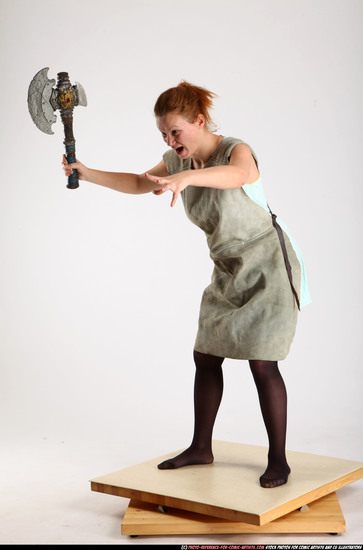 Woman Adult Average White Fighting with sword Standing poses Army