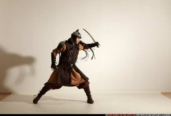 Man Adult Average White Fighting with sword Moving poses Army