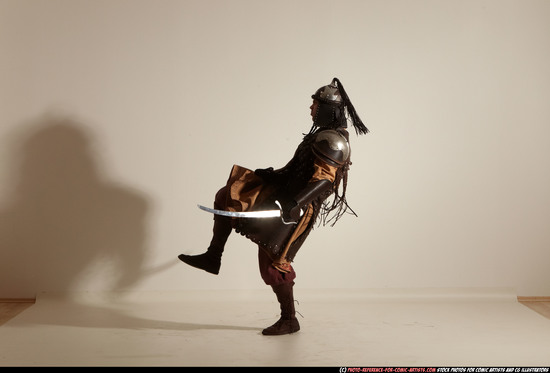 Man Adult Average White Fighting with sword Moving poses Army