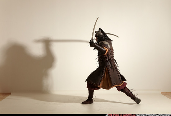 Man Adult Average White Fighting with sword Moving poses Army