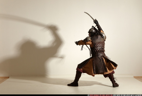 Man Adult Average White Fighting with sword Moving poses Army