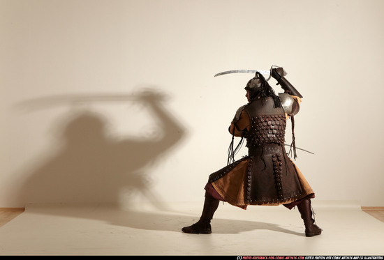 Man Adult Average White Fighting with sword Moving poses Army