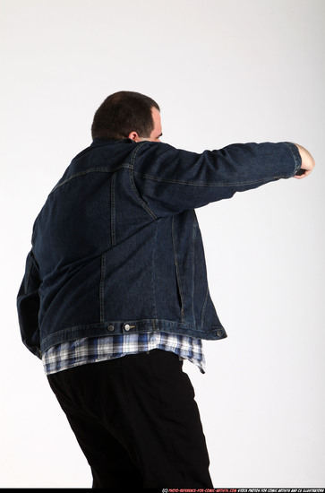 Man Adult Chubby White Fighting with gun Standing poses Casual