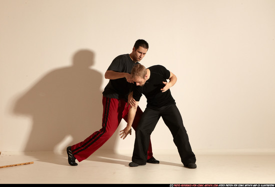 Adult Athletic White Martial art Moving poses Sportswear Men