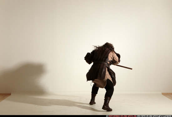 Man Adult Average White Fighting with sword Moving poses Army