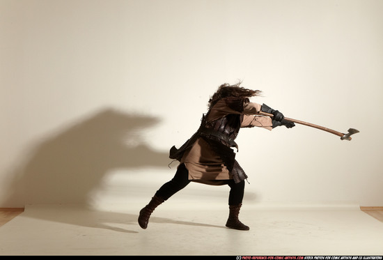 Man Adult Average White Fighting with sword Moving poses Army