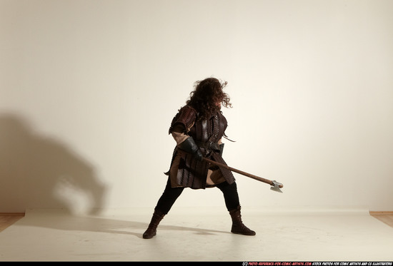 Man Adult Average White Fighting with sword Moving poses Army