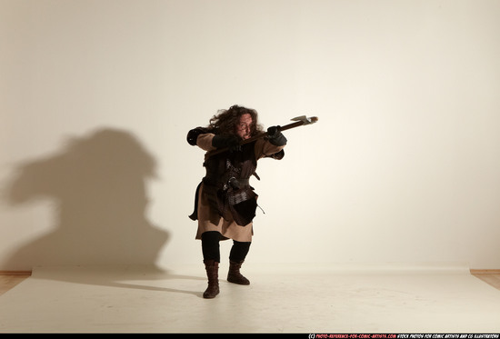 Man Adult Average White Fighting with sword Moving poses Army