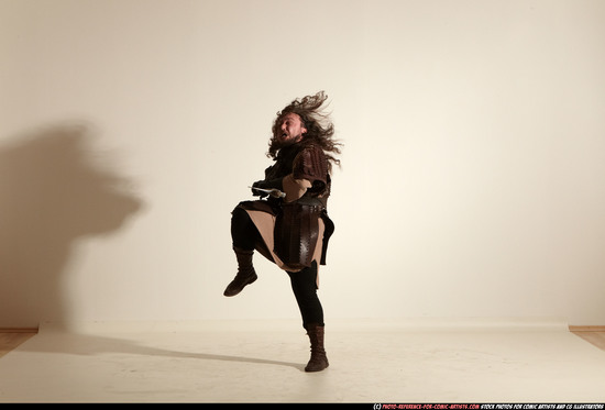 Man Adult Average White Fighting with sword Moving poses Army