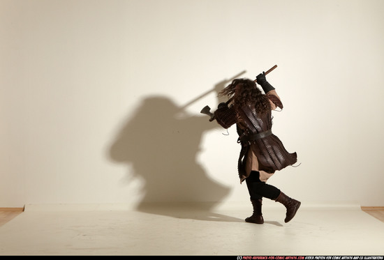 Man Adult Average White Fighting with sword Moving poses Army