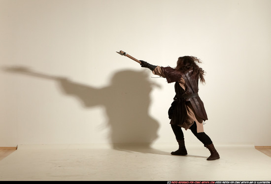 Man Adult Average White Fighting with sword Moving poses Army