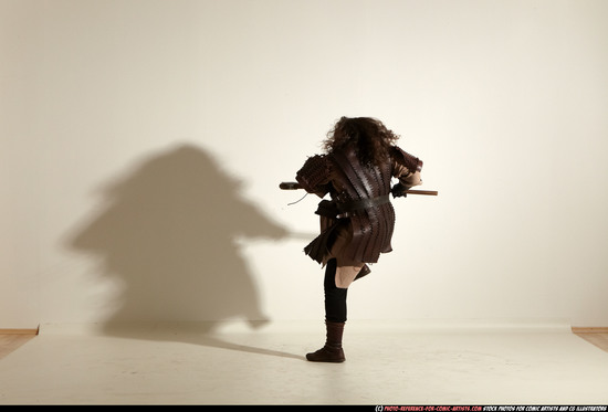 Man Adult Average White Fighting with sword Moving poses Army