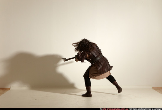 Man Adult Average White Fighting with sword Moving poses Army