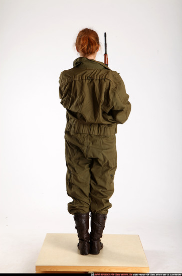 Woman Adult Average White Neutral Standing poses Army