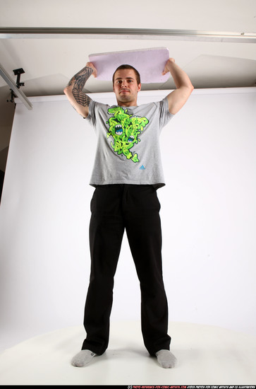 Man Adult Athletic White Throwing Standing poses Sportswear