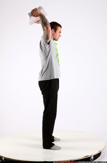 Man Adult Athletic White Throwing Standing poses Sportswear