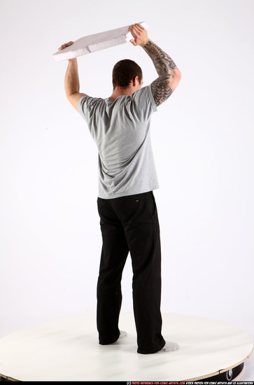 Man Adult Athletic White Throwing Standing poses Sportswear