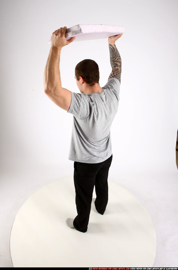 Man Adult Athletic White Throwing Standing poses Sportswear