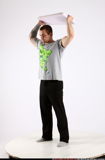 Man Adult Athletic White Throwing Standing poses Sportswear