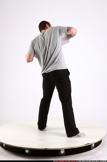 Man Adult Athletic White Throwing Standing poses Sportswear