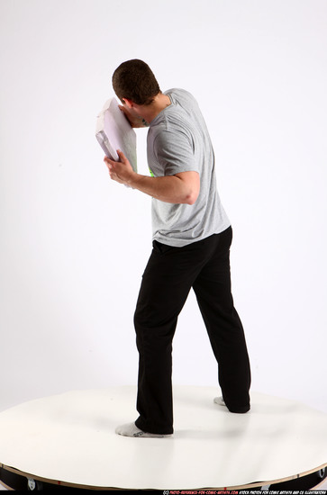 Man Adult Athletic White Throwing Standing poses Sportswear