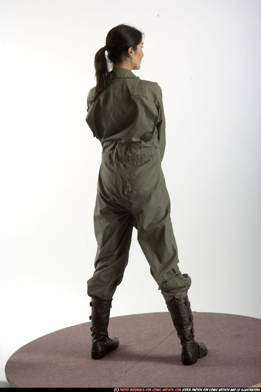 Woman Adult Athletic White Fighting with gun Standing poses Army