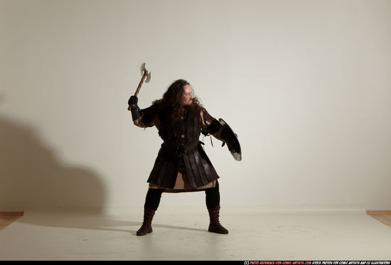 Man Adult Chubby White Fighting with sword Moving poses Army