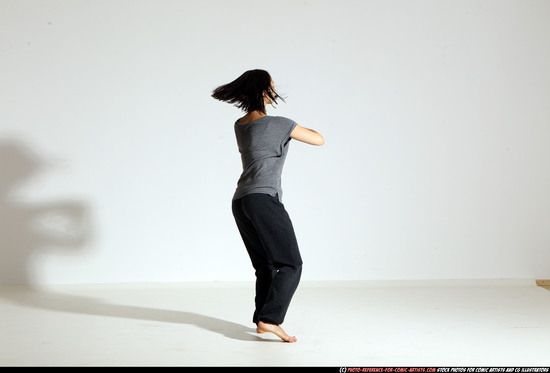 Woman Young Athletic White Moving poses Casual Dance