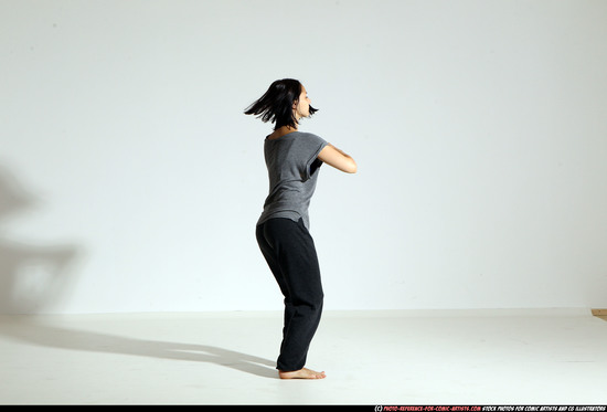 Woman Young Athletic White Moving poses Casual Dance