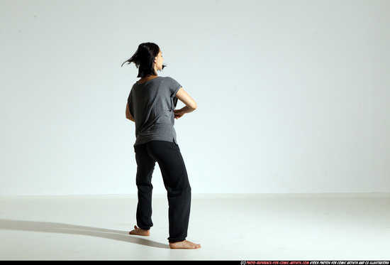 Woman Young Athletic White Moving poses Casual Dance