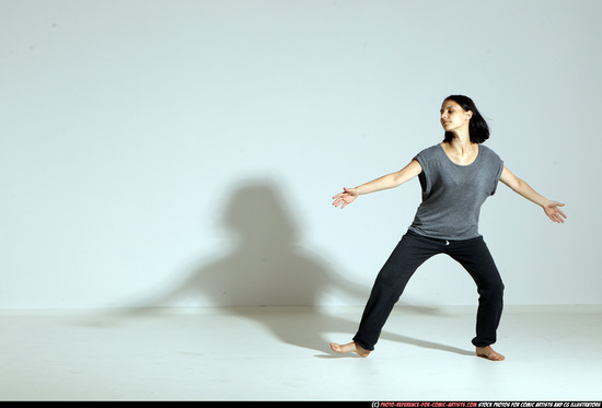 Woman Young Athletic White Moving poses Casual Dance