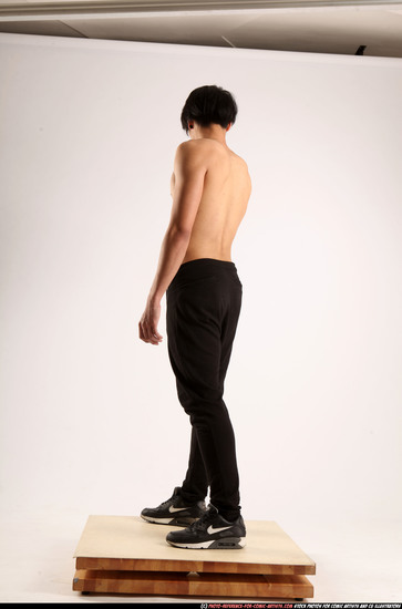 Man Young Athletic Fighting with rifle Standing poses Pants Asian