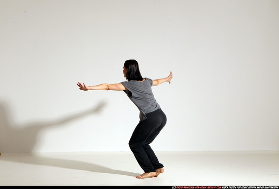 Woman Young Athletic White Moving poses Casual Dance