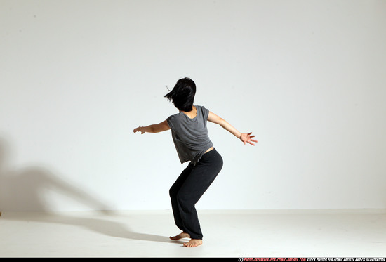 Woman Young Athletic White Moving poses Casual Dance