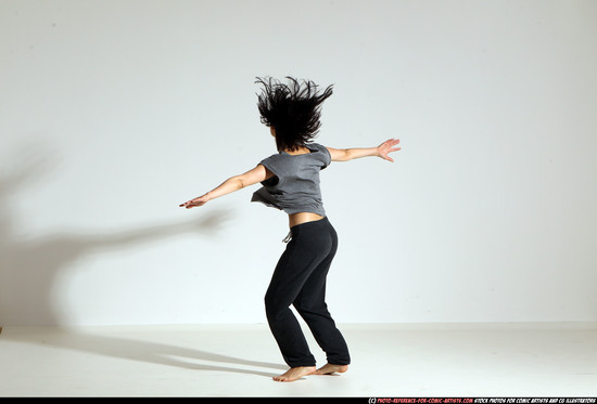 Woman Young Athletic White Moving poses Casual Dance