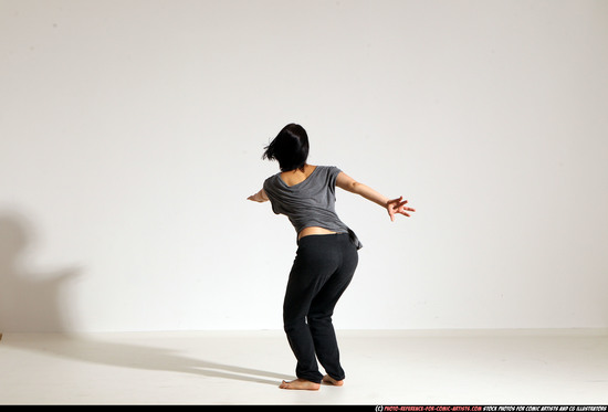 Woman Young Athletic White Moving poses Casual Dance