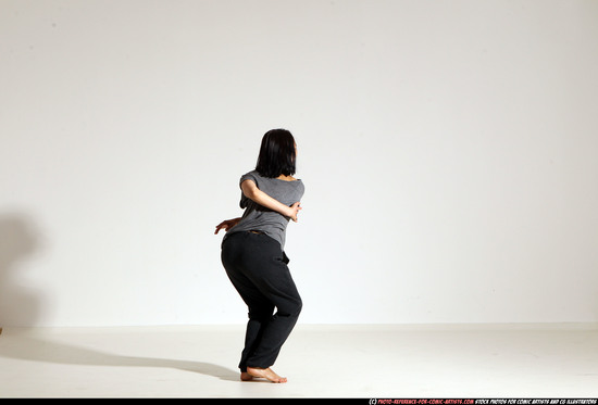 Woman Young Athletic White Moving poses Casual Dance