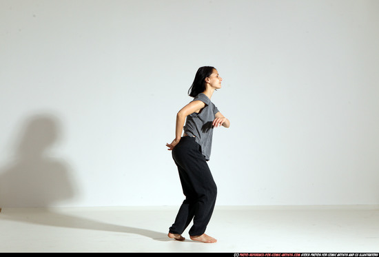 Woman Young Athletic White Moving poses Casual Dance