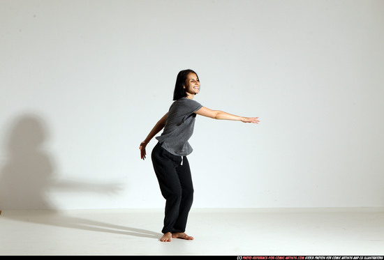 Woman Young Athletic White Moving poses Casual Dance